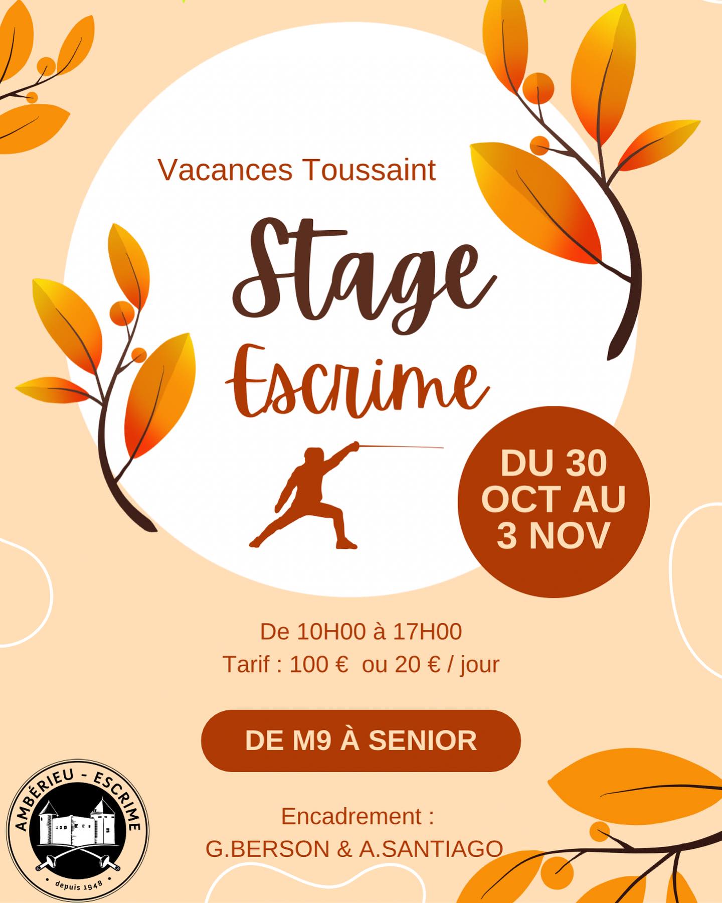 Stage de Toussaint